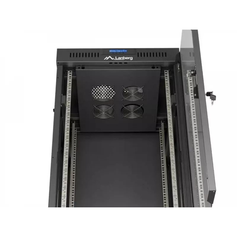 Armário rack autónomo LANBERG FF01-6624-12BL 24U 19 polegadas 600×600 mm, IP20, 1200 kg, preto