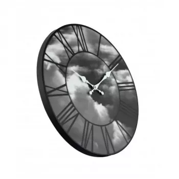 NeXtime Relógio 3037 Clouds, Ø39 cm, parede, preto
