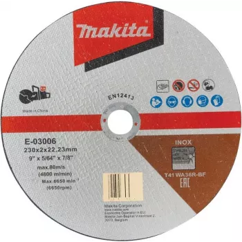 Makita - Disco de corte - para aço inoxidável - 230 mm - grão: WA36R