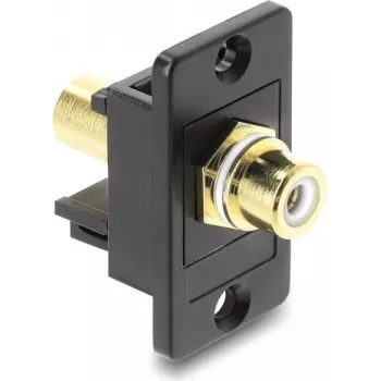 Conector macho RCA para montagem em painel DELOCK 91115 dourado, caixa branca/preta