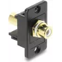 Conector macho RCA para montagem em painel DELOCK 91115 dourado, caixa branca/preta