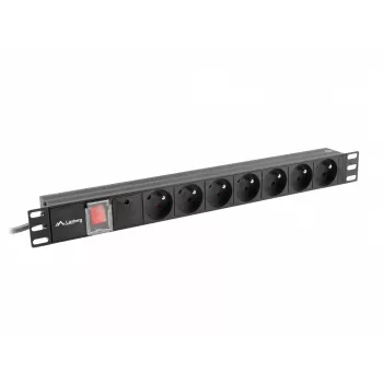 LANBERG PDU-07E-0200-IEC-BK PDU 1U 10A 7 tomadas francesas 2m preto