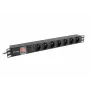 LANBERG PDU-07E-0200-IEC-BK PDU 1U 10A 7 tomadas francesas 2m preto