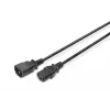 Digitus ASSMANN - Cabo de alimentação - IEC 60320 C14 para IEC 60320 C13 - AC 250 V - 1,2 m - moldado - preto (AK-440201-012-S)