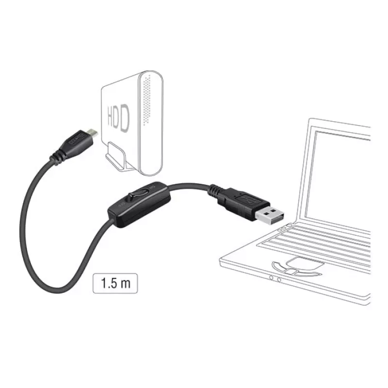 Cabo USB DeLOCK 84803 USB 2.0 1,5 m USB A Micro-USB B preto