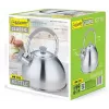 Chaleira Maestro MR-1323 — aço inoxidável, 2,5 L, apito com tampa rebatível, pega em silicone frio