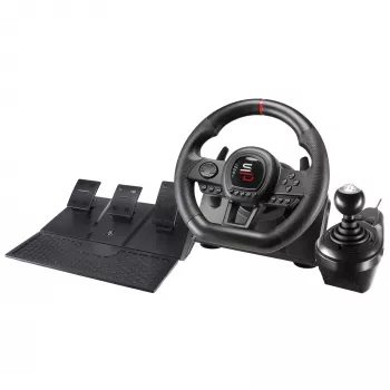 Volante + pedais + joystick Subsonic SA5658 preto USB para PlayStation 4 Xbox One