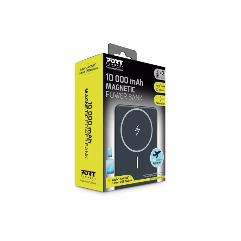 Powerbank Port Designs 907005 10000 mAh carregamento sem fios preto