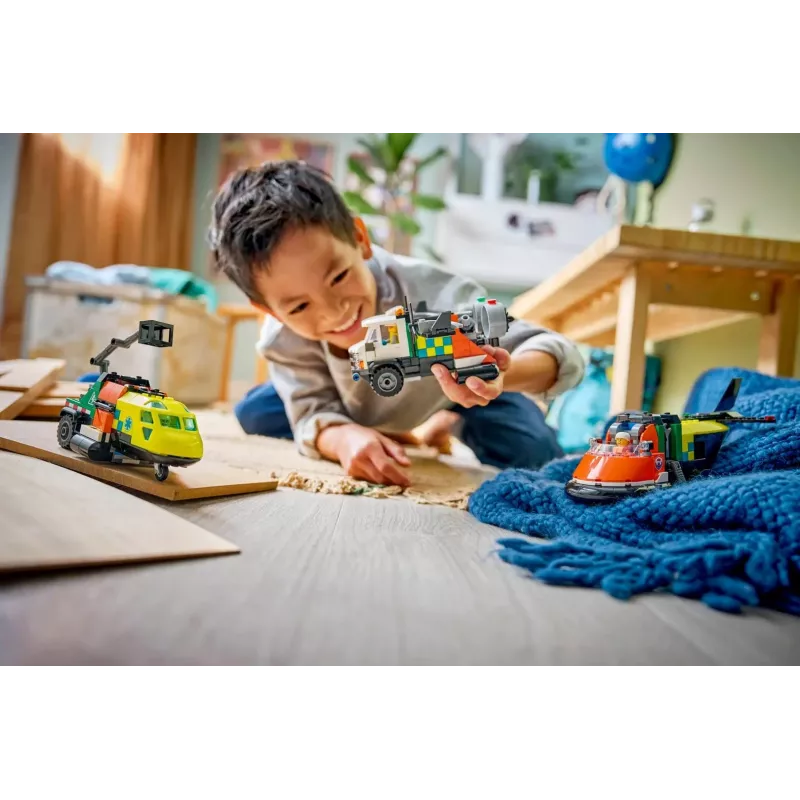 LEGO CITY 60505 Avião, camião de assistência e hovercraft