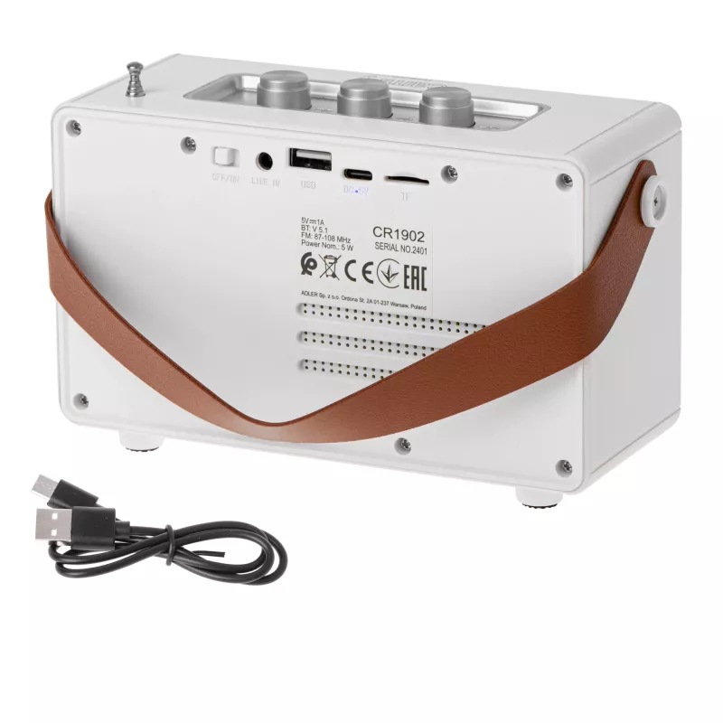 Camry altifalante com rádio | CR 1902 W | 5 W | Bluetooth | Branco | Ligação sem fios
