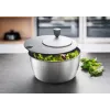 Centrífuga de salada GEFU Rotare aço inoxidável, acionamento por manivela, 3 L, caixa em aço inoxidável, redonda