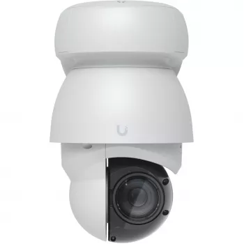 Câmara de vigilância IP UBIQUITI UVC-AI-PTZ-W — AI PTZ industrial esférica 3864×2160, zoom ótico 22×, rotação 360°, com fios, parede/poste/secretária, branco