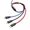 BASEUS Colorfone CAMLT-BSY01 cabo USB 1,2 m USB A 3 x USB C preto, vermelho, azul