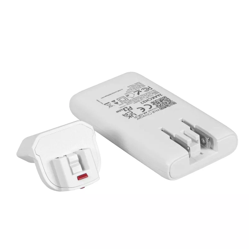 Akyga AK-CH-32 carregador USB-C GaN plano 65 W, 2 x USB-C PD, branco