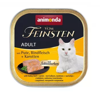 ANIMONDA Vom Feinsten Adult peru, vaca e cenoura - comida húmida para gatos - 100g