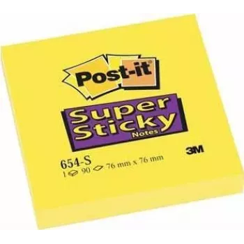 Post-It 654-S notas adesivas quadradas amarelo 90 folhas (654-S6 (1 PACK = 12 blocos))