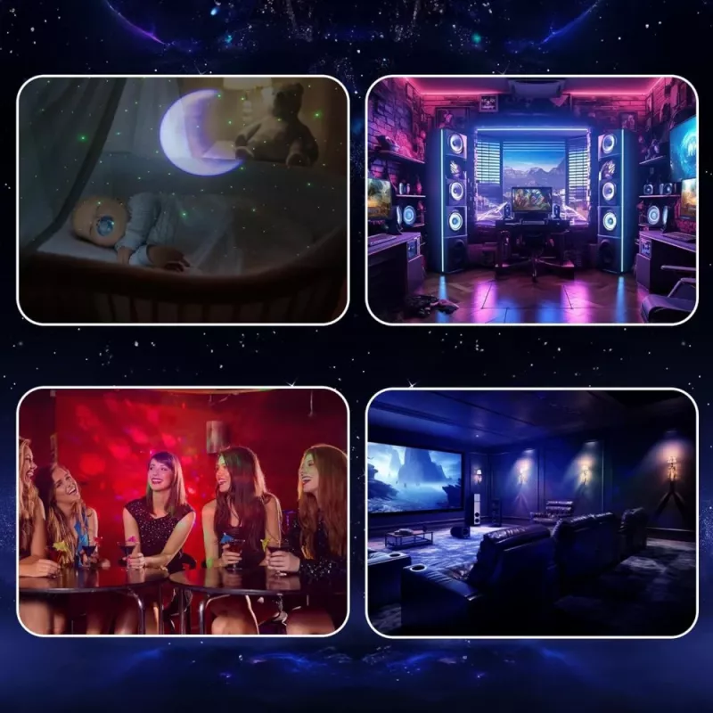 Lâmpada projetor de estrelas Hawk HW-STAR01 com altifalante integrado — projetor de luz de galáxias
