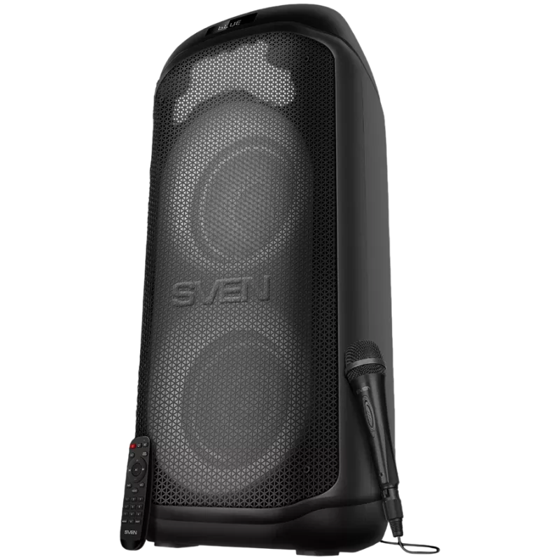 Altifalante SVEN PS-1050, preto (200W, TWS, Bluetooth, FM, USB, microSD, ecrã LED, 7200mAh)