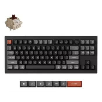 Teclado mecânico Keychron V3 Ultra 8K – cabo e Bluetooth, QWERTY, RGB, preto