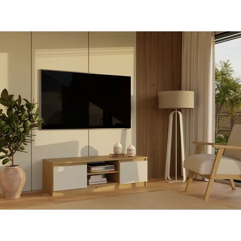 Móvel de TV MALWA 120, carvalho Artisan/caxemira