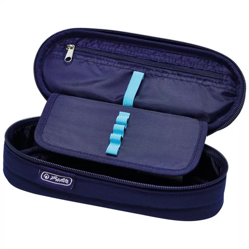 Estojo de lápis macio Herlitz 50038435 poliéster azul largura 215 mm profundidade 95 mm altura 60 mm