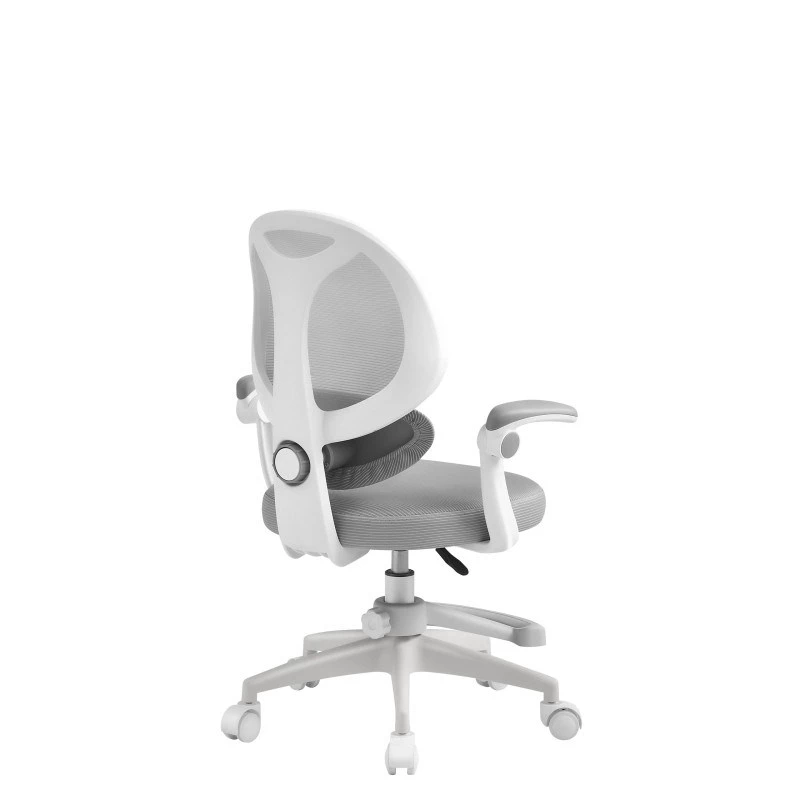 Cadeira giratória mark adler Junior 4.5 cinzento — cadeira de escritório ergonómica, altura ajustável 40–50 cm, encosto em rede, base com rodas, braços, apoio lombar