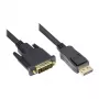 Good Connections cabo de ligação DisplayPort para DVI-D 24+1 - contactos banhados a ouro 24K - OFC - preto - 1 m