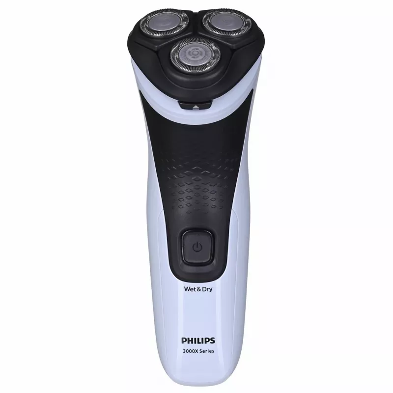 Máquina de barbear elétrica rotativa Philips Série 3000X X3003/00 — 3 cabeças, molhado e seco, bateria NiMH, 40 min. de autonomia