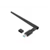 Lanberg NC-1200-WIE adaptador WiFi USB 3.0 AC1200 de banda dupla, 1 antena externa + 1 interna, preto