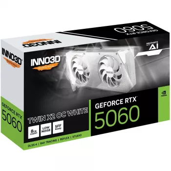 Placa gráfica Inno3D GeForce RTX 5060 Twin X2 OC — 8 GB GDDR7, 128-Bit, PCIe 5.0, 2280 MHz