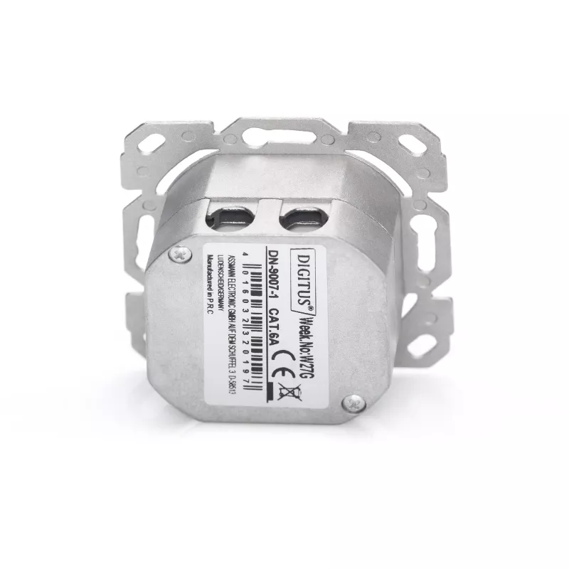 Tomada de rede Digitus DN-9007-1 CAT 6A Classe EA, 2x RJ45, blindada, de encastrar, branca