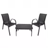 Conjunto de jardim Extralink Black Forest, têxtil duas cadeiras + mesa preta