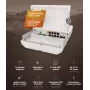 Switch de rede MikroTik netPower Lite 8P – 8× Gigabit Ethernet (10/100/1000), PoE (IEEE 802.3af/at), entrada 24–57V, Branco