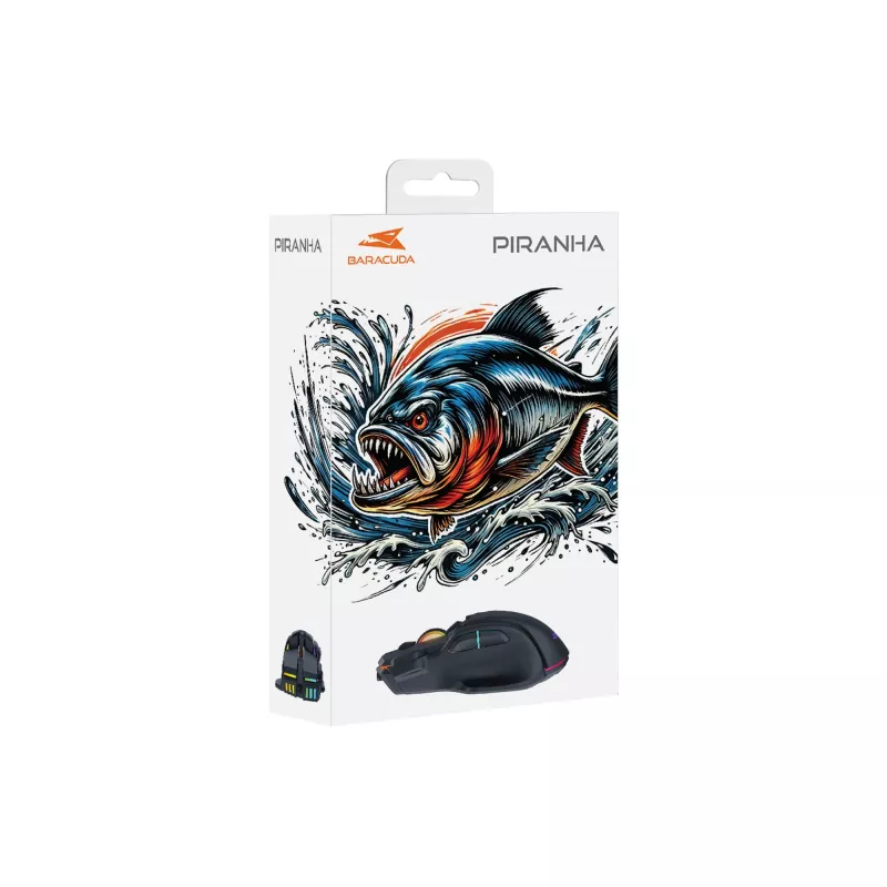 Rato Baracuda BGM-071 Piranha preto USB