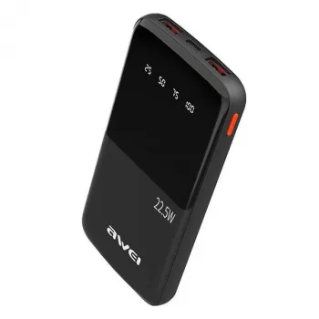 Powerbank Awei P10K 10000 mAh 22,5W preto/preto (10000mAh, 22W, 22,50Wh), powerbank, preto