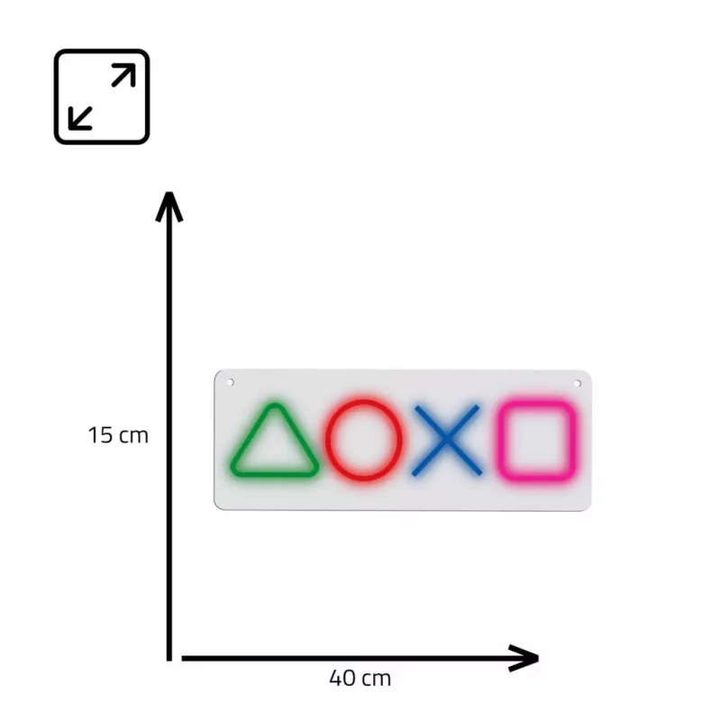 Painel de luz néon para gaming MANTA SNL111MT – símbolos LED decorativos para setup de gaming