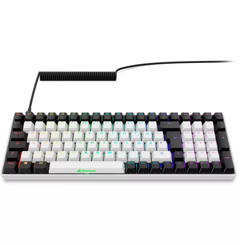 Teclado Sharkoon SKILLER SGK50 S2 branco layout DE Gateron Yellow