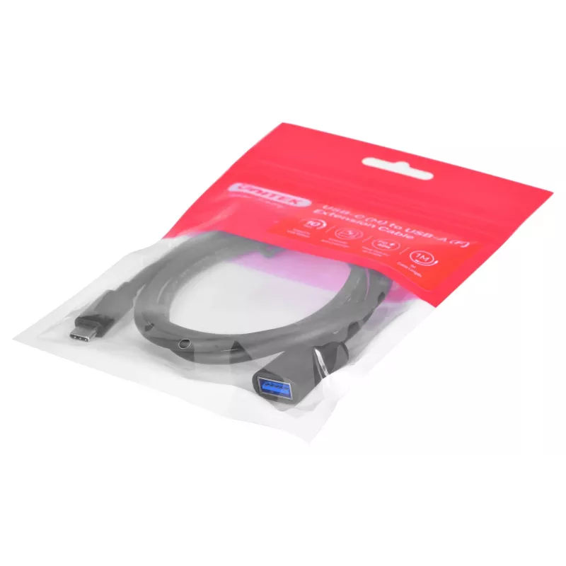 Adaptador de cabo Unitek (C476BK-1M) USB-C (macho) - USB-A (fêmea) 10Gbps 60 W
