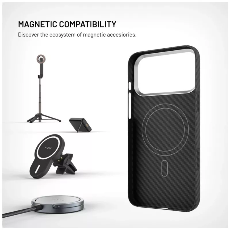 Capa de proteção FIXED para Apple iPhone 17 Pro Max — fibras de aramida, preto