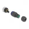 Conector M12 codificação A 8 pinos conector fêmea DeLOCK 60538 ligação por parafuso