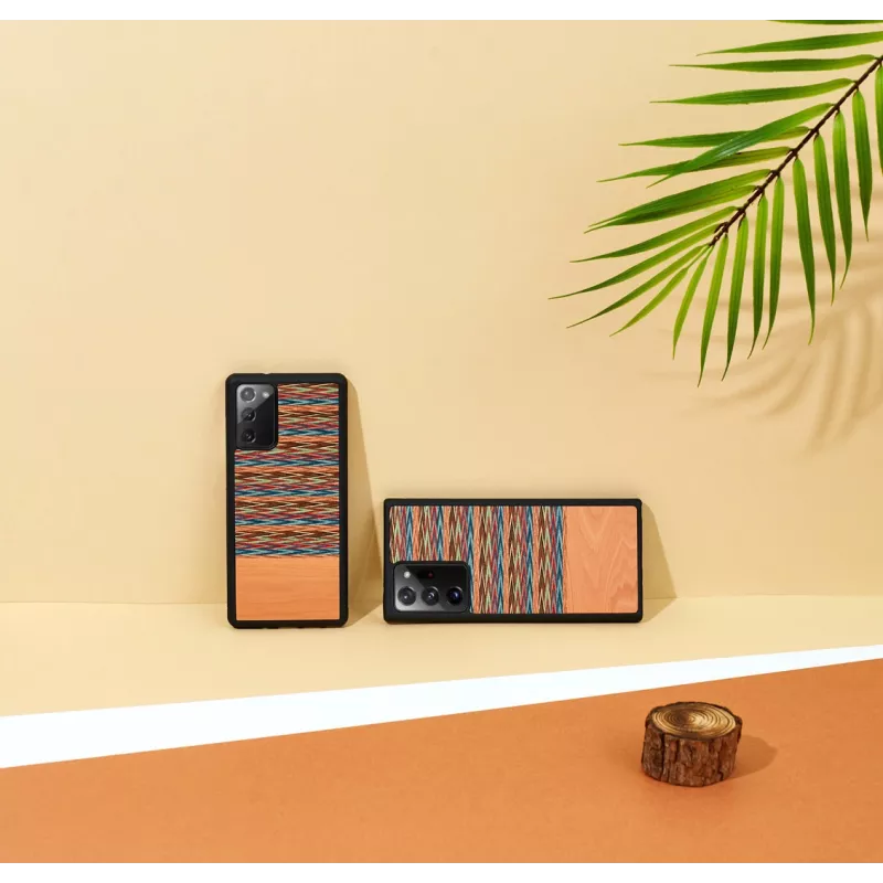 Capa para smartphone man and wood para Samsung Galaxy Note 20 — padrão xadrez castanho, interior preto