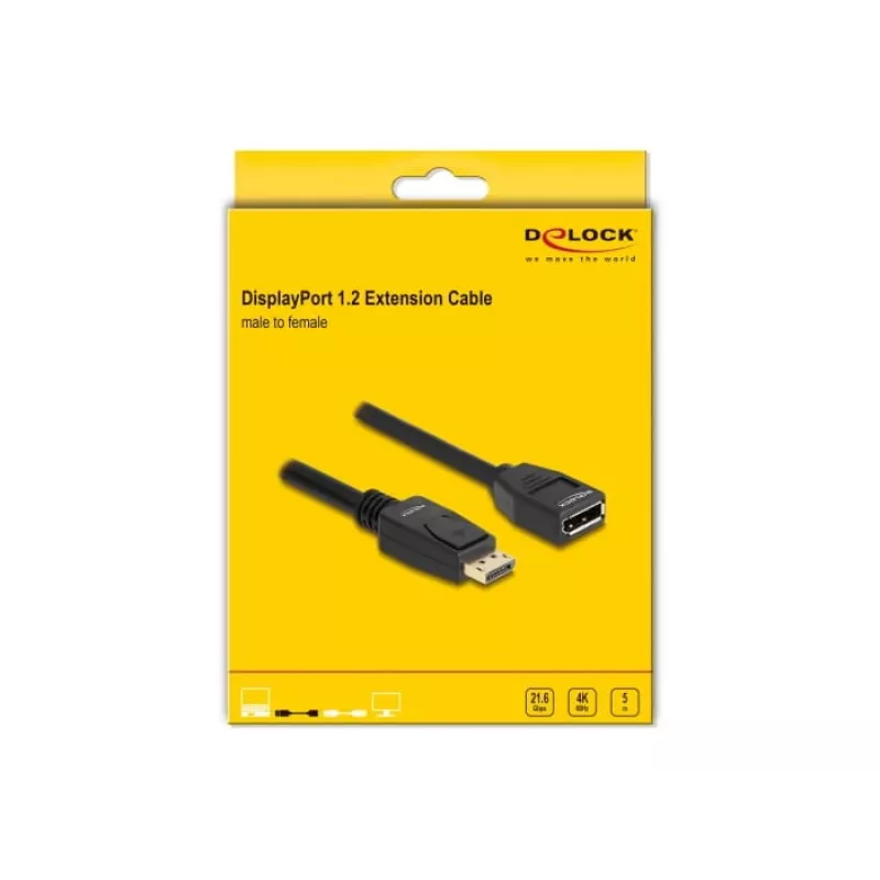 Cabo de extensão DisplayPort 1.2 DeLOCK 4K 60 Hz 5 m