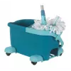 Sistema de limpeza Leifheit Clean Twist Mop Ergo mobil, depósito único, azul, com mopa e rodas direcionais