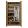 Roupeiro Top E Shop SD-90 ART KPL — estrutura cor de carvalho, 7 prateleiras, 2 portas