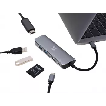XWH-HUB6-13 XTREMEMAC HUB TYPE-C 6 portas prateado (XWH-HUB6-13)