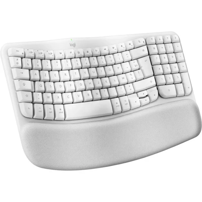 Teclado Logitech Ergo Series Wave Keys para Mac - Sem fios - Bluetooth LE - AZERTY - Francês - Branco quebrado (920-012406)