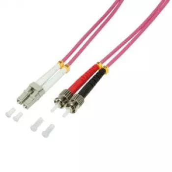 Logilink - Cabo de ligação - LC multimodo (macho) para ST multimodo (macho) - 2 m - fibra ótica - 50/125 micrómetros - OM4 - sem halogéneos - violeta urze (FP4LT02)