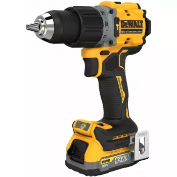 DeWALT DCD805E2T-QW berbequim de percussão a bateria, 18 V, 2x POWERSTACK Li-Ion 1,7 Ah, 90 Nm, 2000 rpm, 34.000 impactos/min, bucha de aperto rápido, mala T STAK, 1,34 kg, amarelo/preto