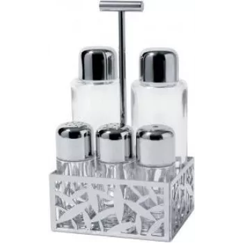 Galheteiro de azeite/vinagre Alessi Cactus! vidro aço inoxidável 216 mm