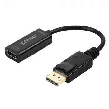 Adaptador Savio DisplayPort (macho) v1.2 - HDMI A (fêmea) v1.4, 4K, AK-62